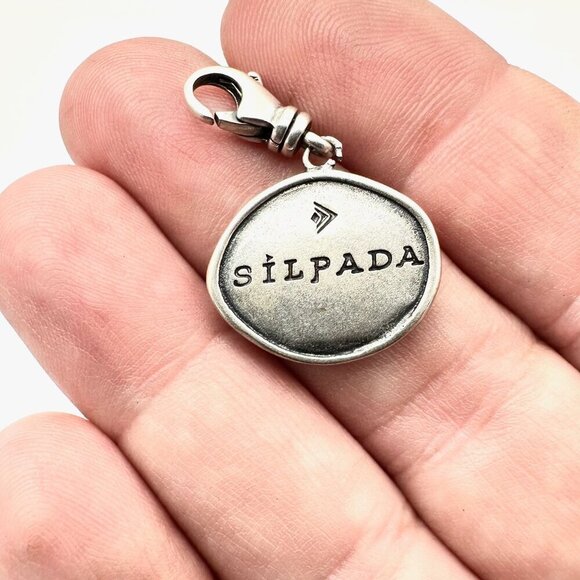 Silpada Womens Charm Sterling Silver Live Life In Style - Picture 1 of 2